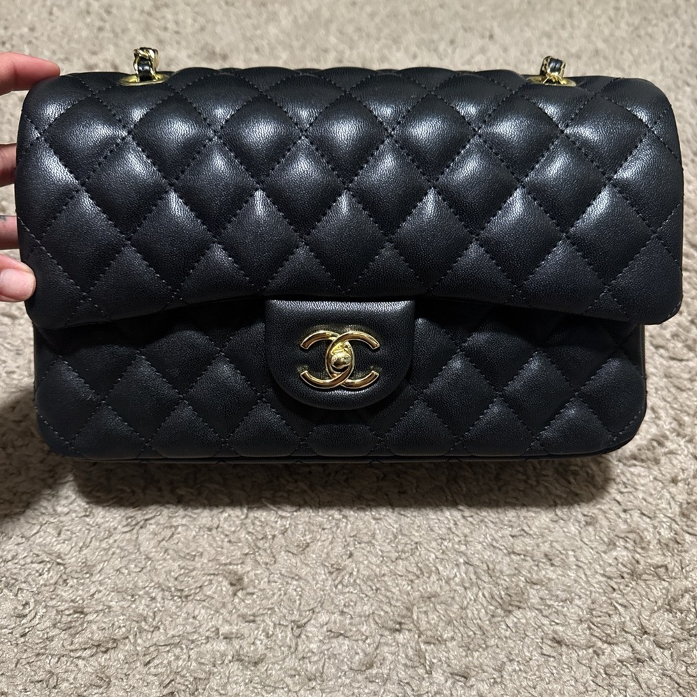 Black Quilted Leather Shoulder Bag